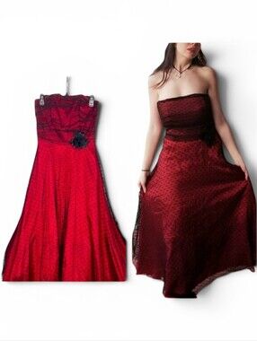 Vintage Scott Mcclintock Strapless Goth Gown